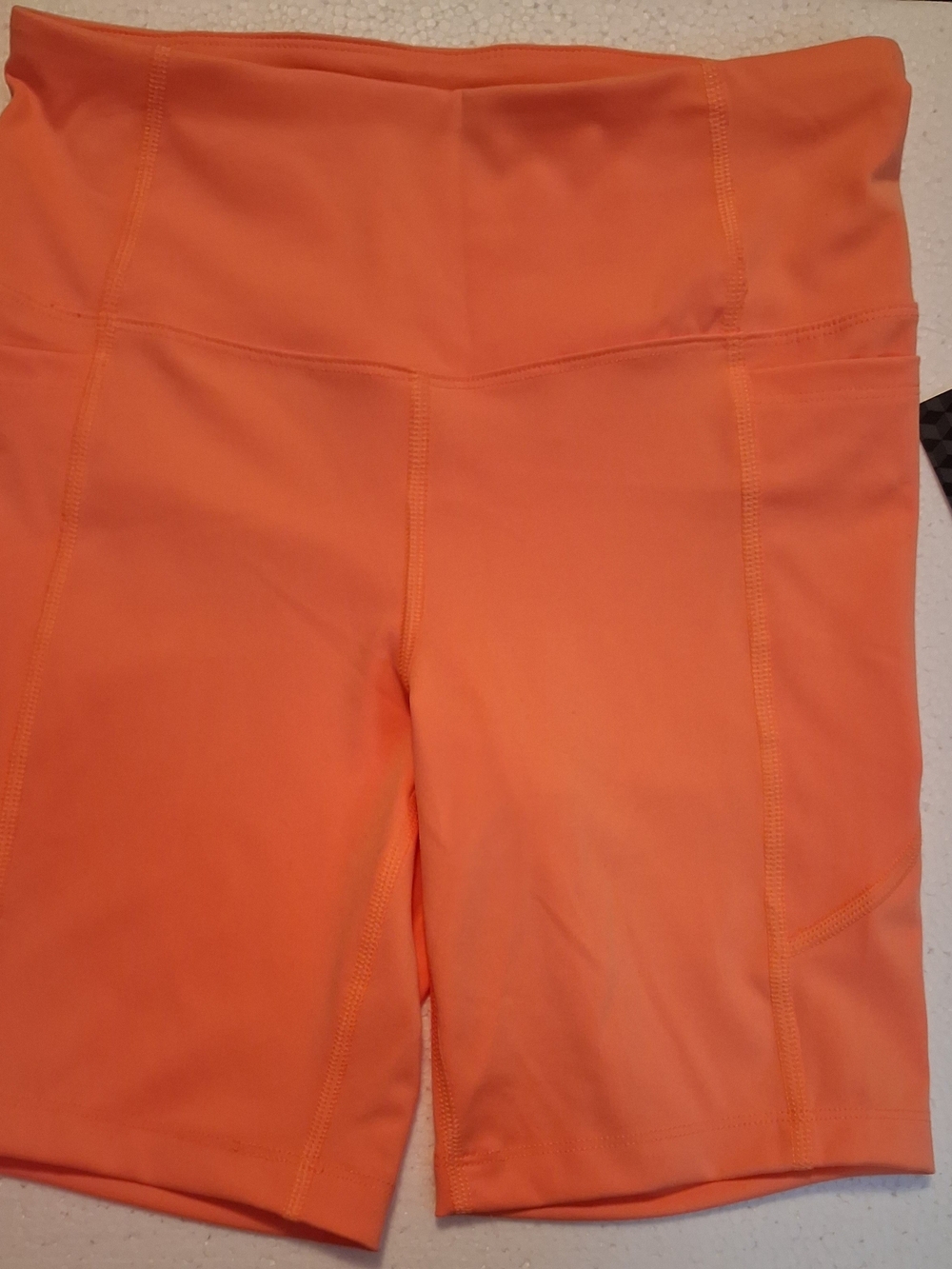 Athletic Works Bright Orange High-Rise Athletic Shorts